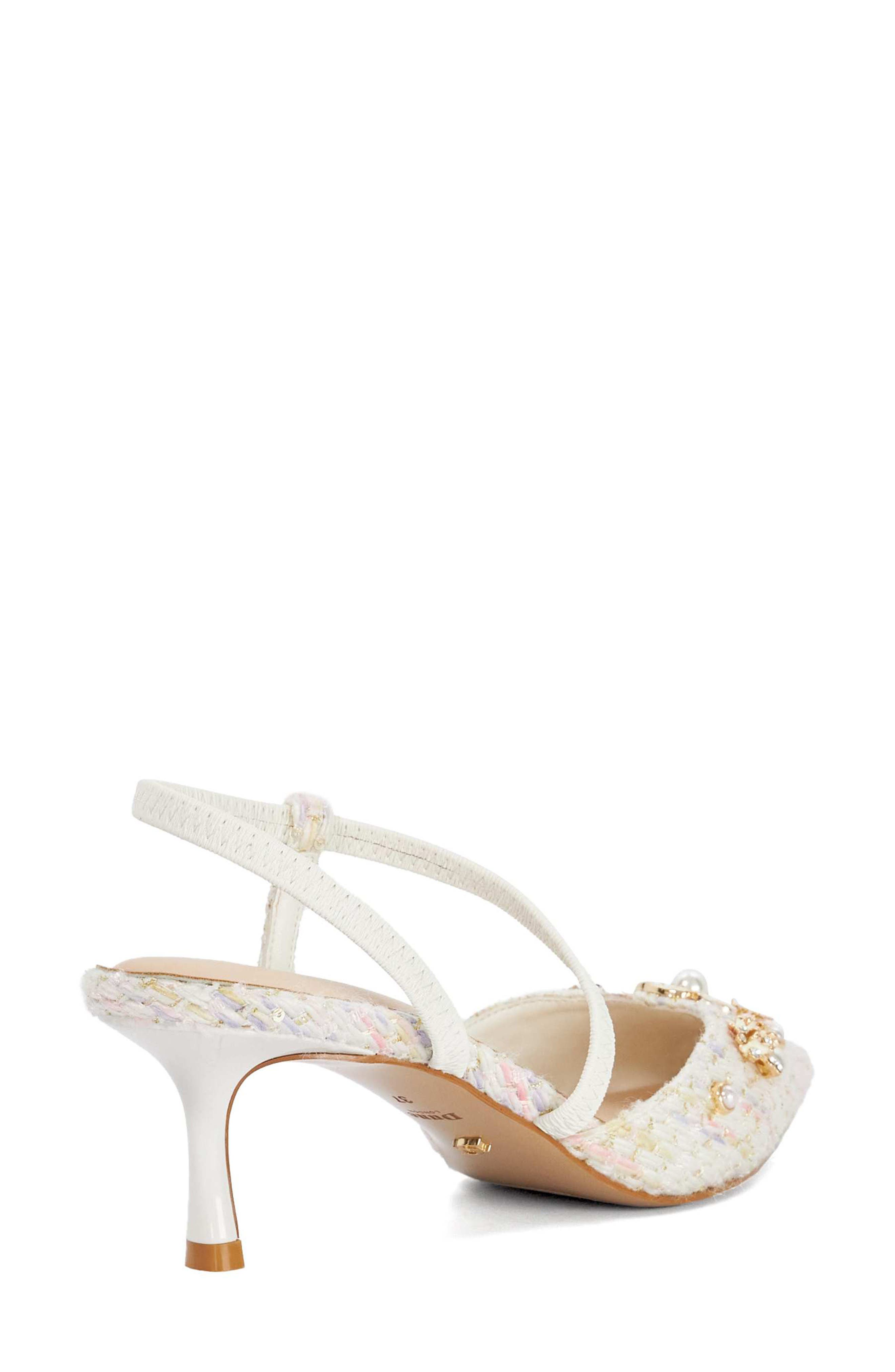 Dune London Dyana Pointed Toe Pump, Alternate, color, White Multi