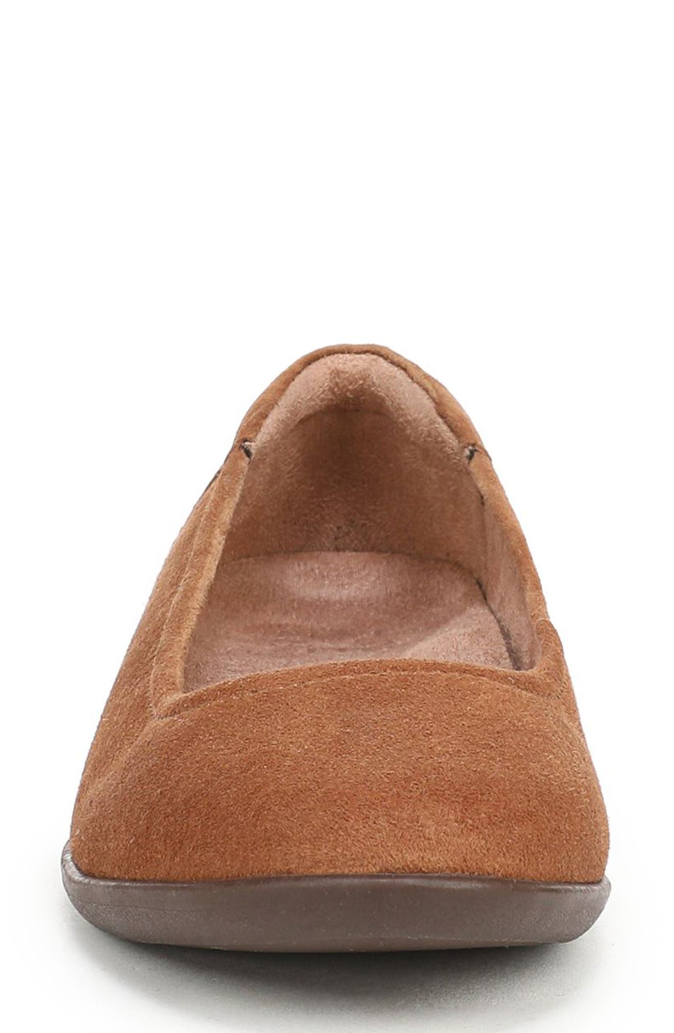Flexy Leather Flat, Alternate, color, DARK CHESTNUT BROWN SUEDE