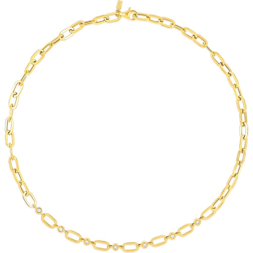 EF Collection Bezel Diamond Station Necklace in 14K Yellow Gold  product