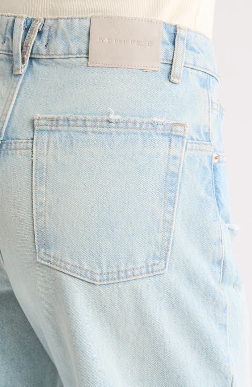 Free People Deep Trance Low Rise Barrel Leg Jeans In Blue