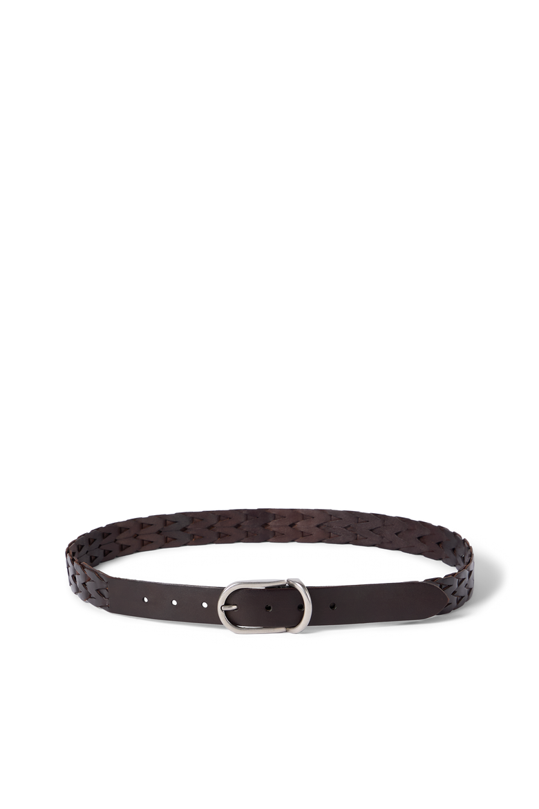 Braided leather belt, Main, color, Rust Brown