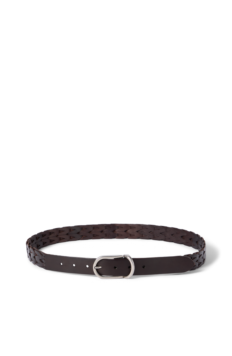 Brunello Cucinelli Braided leather belt, Main, color, Rust Brown