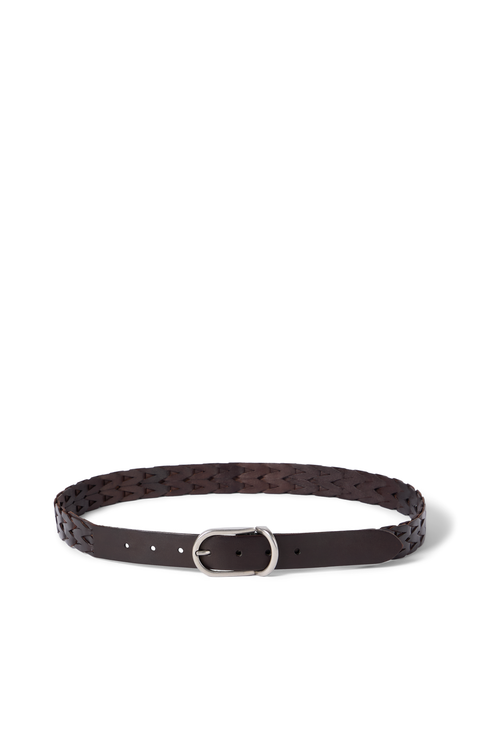 Braided leather belt