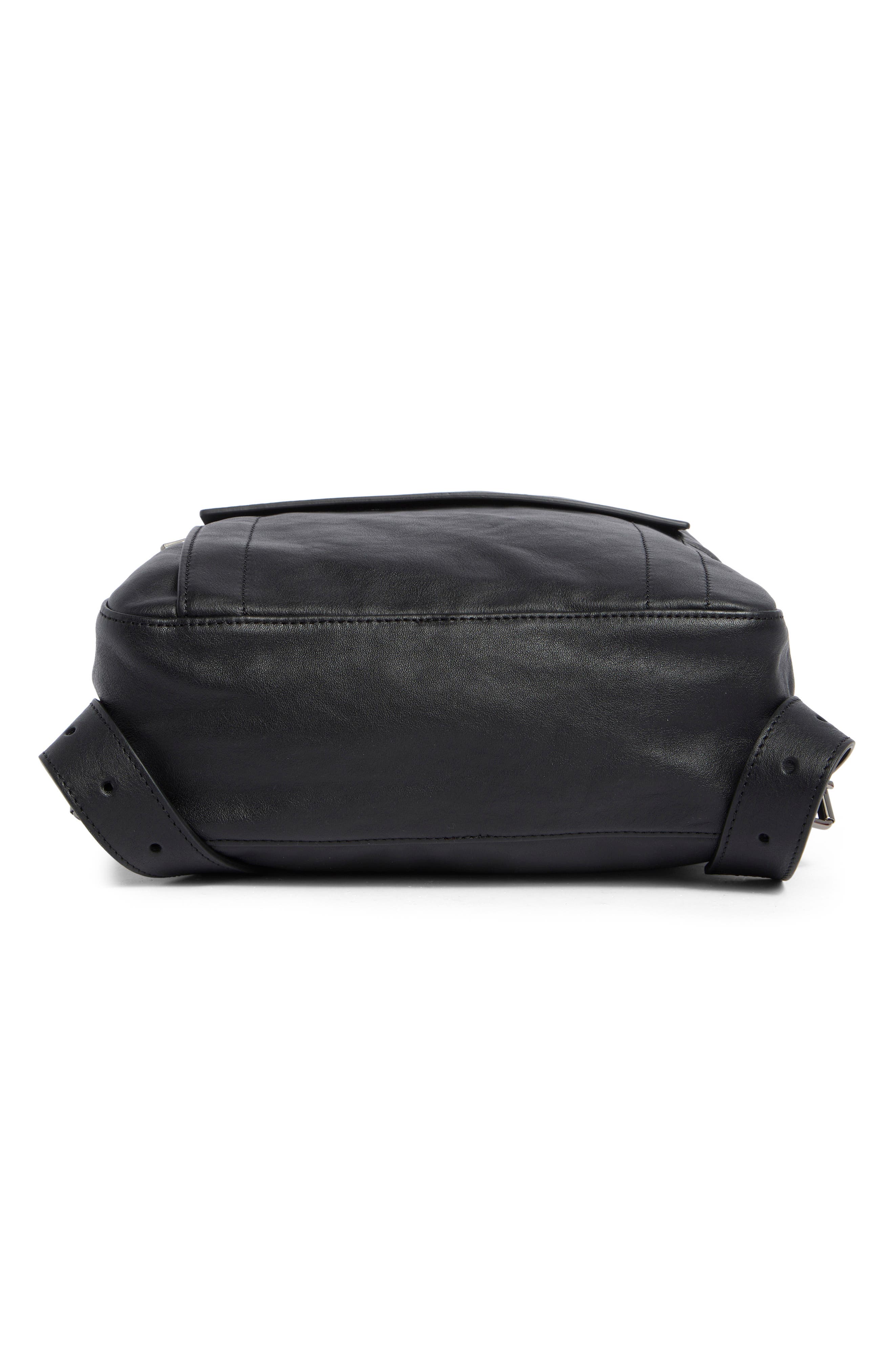 Small 3D Leather Backpack, Alternate, color, BLACK