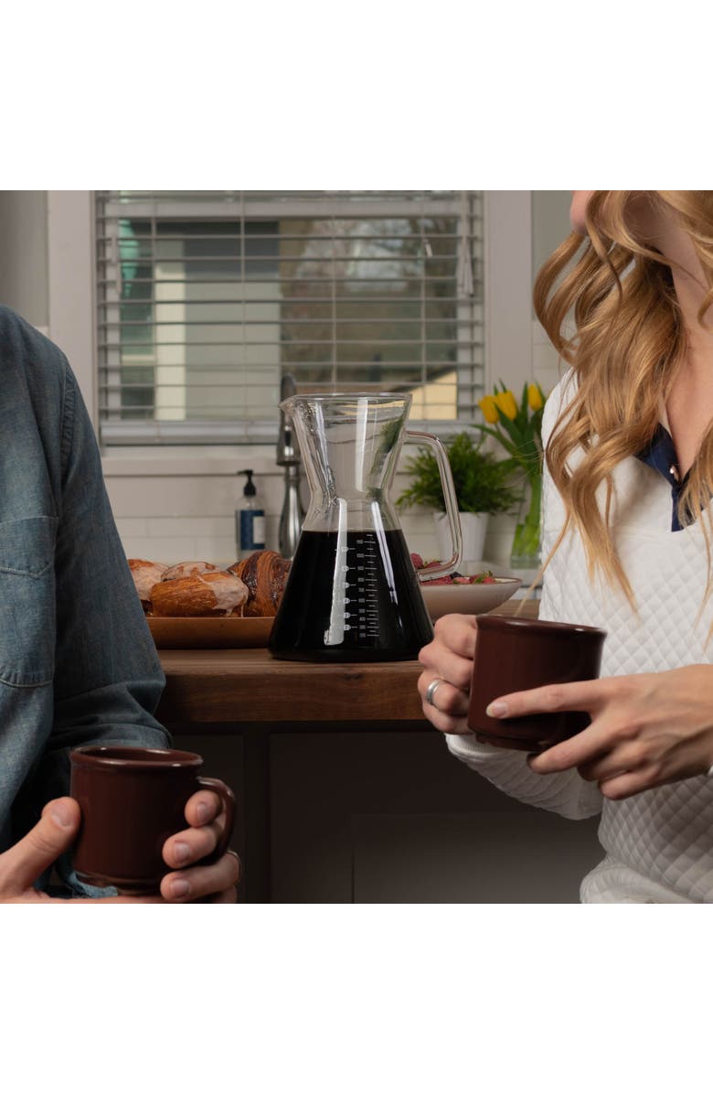 London Sip Glass Pour Over Carafe w/ Reusable Filter, 1200ml, Alternate, color, Clear