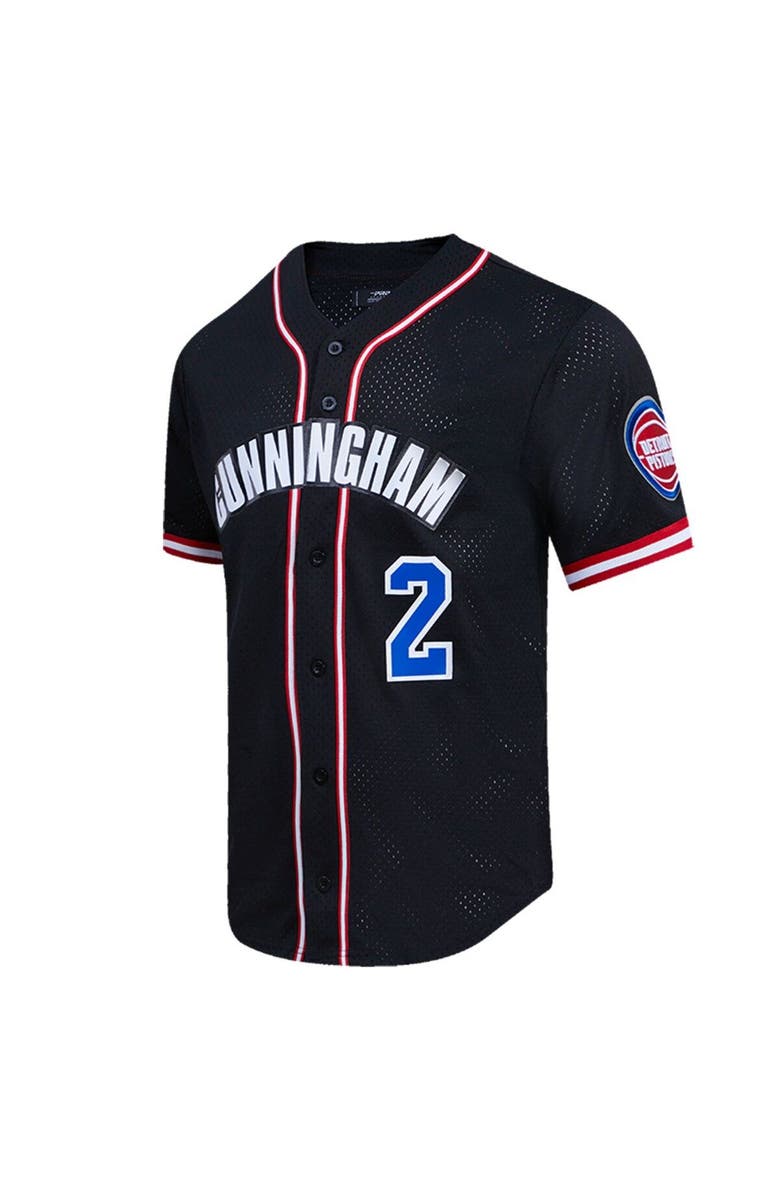 PRO STANDARD Men's Pro Standard Cade Cunningham Black Detroit Pistons Capsule Player Baseball Button-Up Shirt, Alternate, color, 