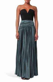 Lulus Bryne Strapless Plissé Gown