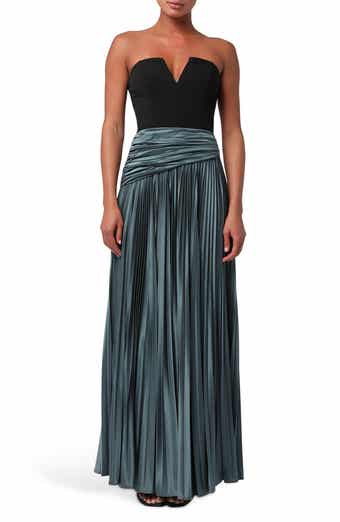 Lulus Bryne Strapless Plissé Gown