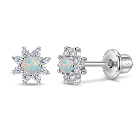 Opal CZ Sun Girl Earrings