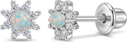 In Season Jewelry Opal CZ Sun Girl Earrings