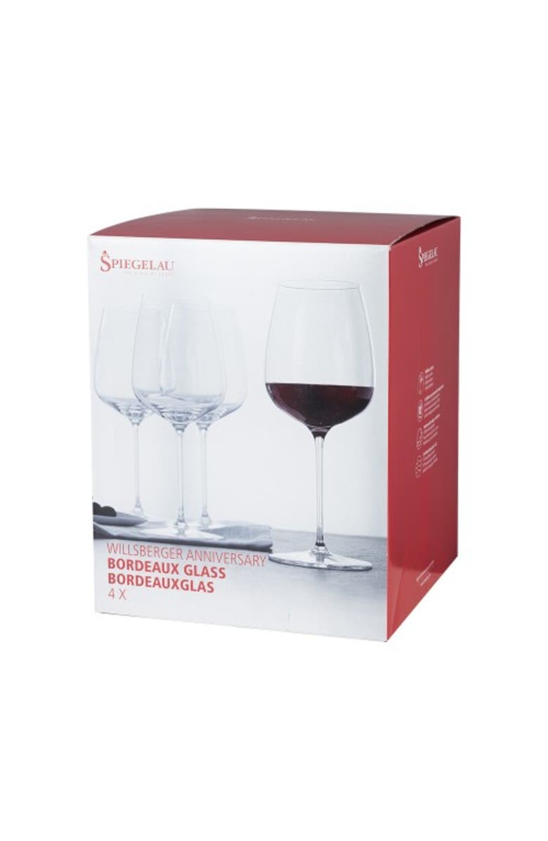SPIEGELAU Willsberger Bordeaux Wine Glass Set of 4, Alternate, color, Clear