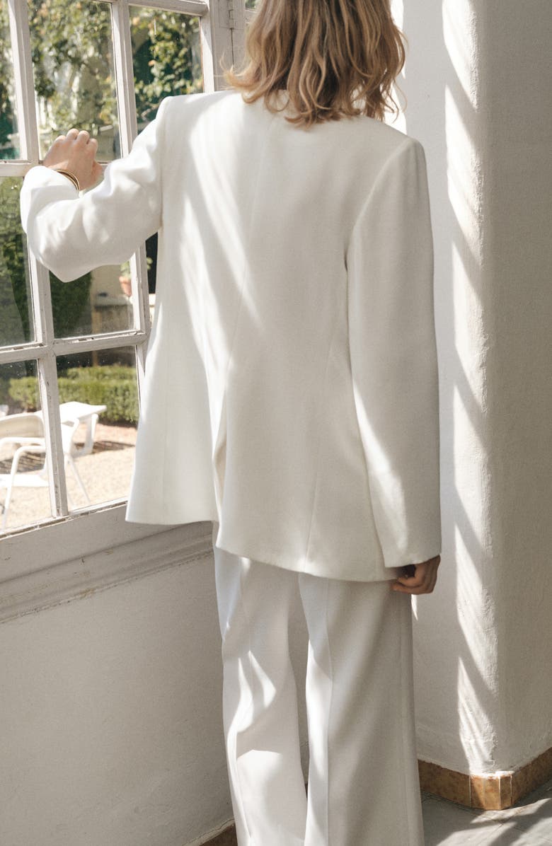 MANGO Double Breasted Suit Jacket, Alternate, color, White