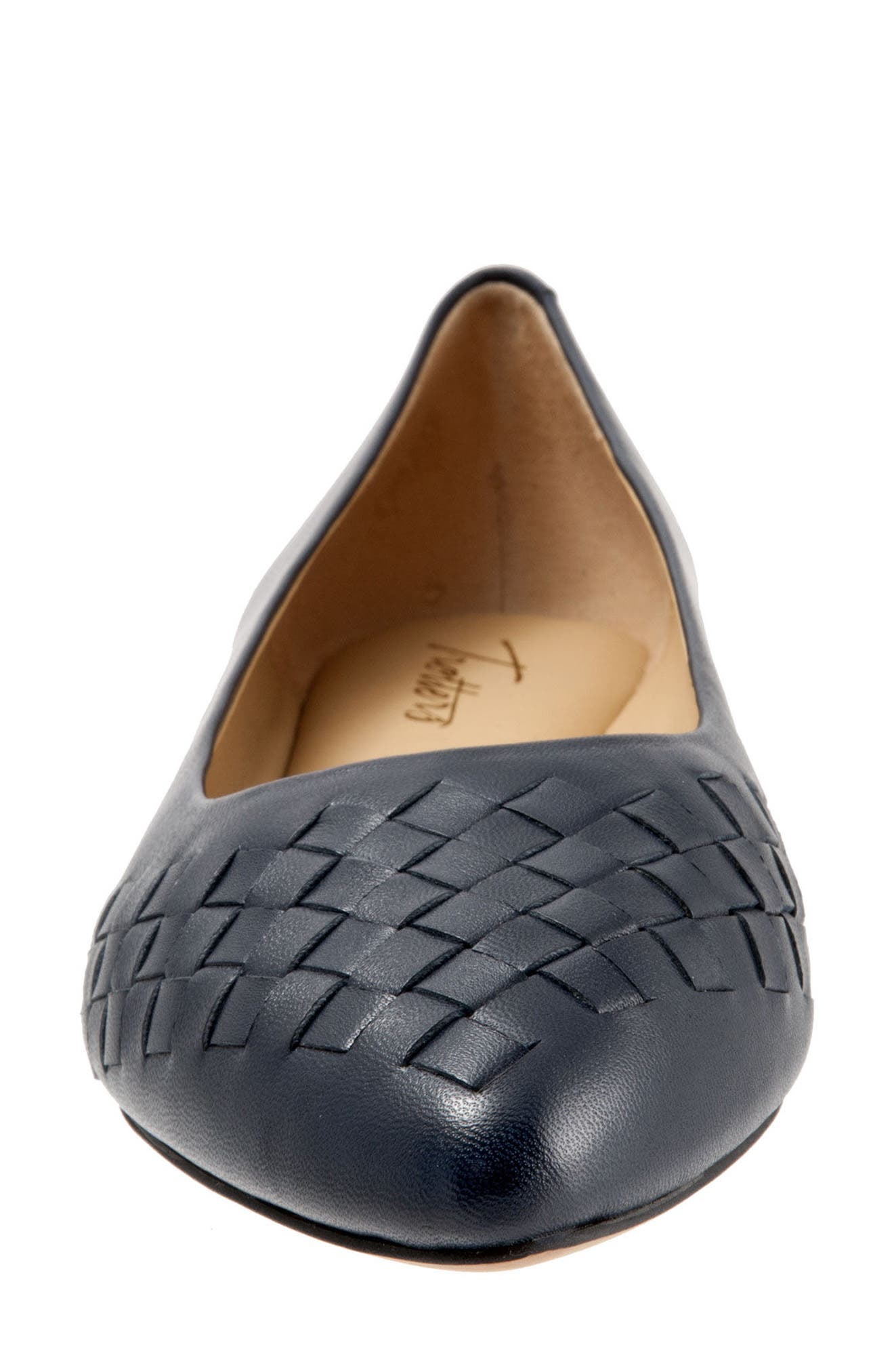 Estee Woven Flat, Alternate, color, NAVY LEATHER