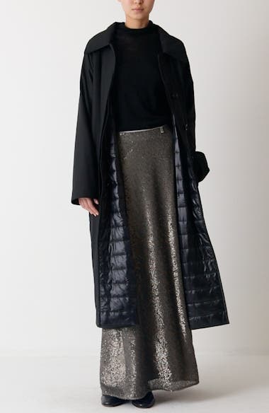 Herno Belted Reversible Fluid Wool Blend Gabardine & Nylon