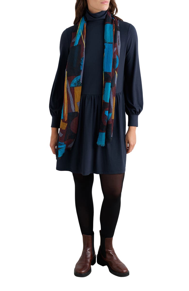 Seasalt Cornwall Elinora Turtleneck Long Sleeve Dress, Main, color, Maritime