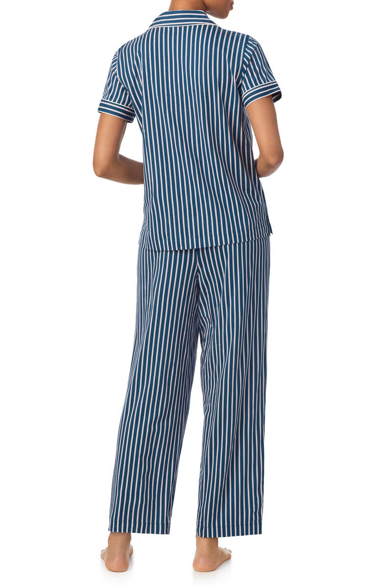 Lauren Ralph Lauren Print Cotton Blend Ankle Length Pajamas, Alternate, color, Blue Multi Stripe