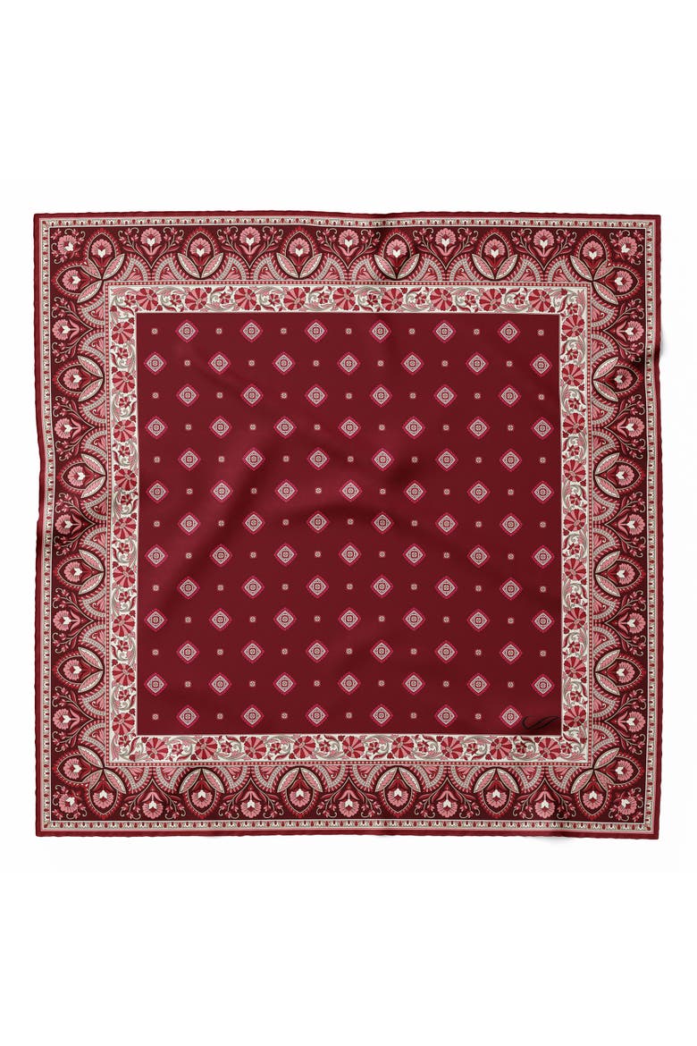 Savino - Silk Pocket Square for Men, Main, color, Dark Red