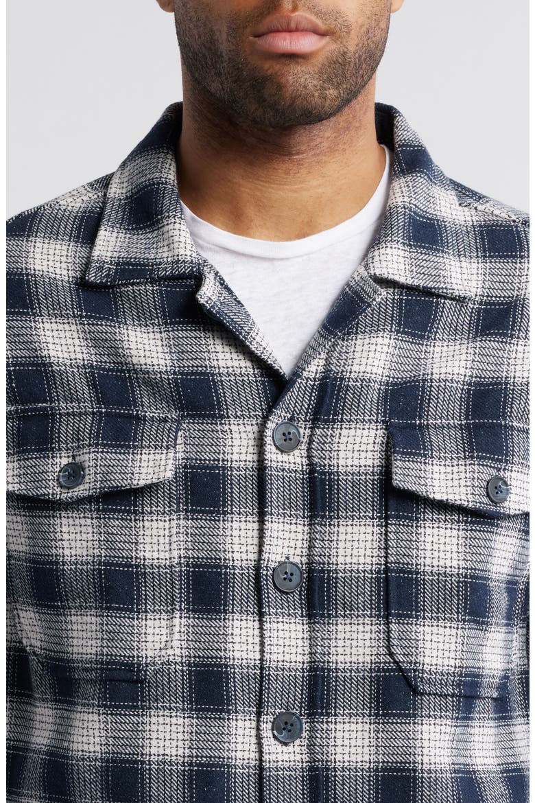 Plaid Brushed Twill Shacket, Alternate, color, BLACK