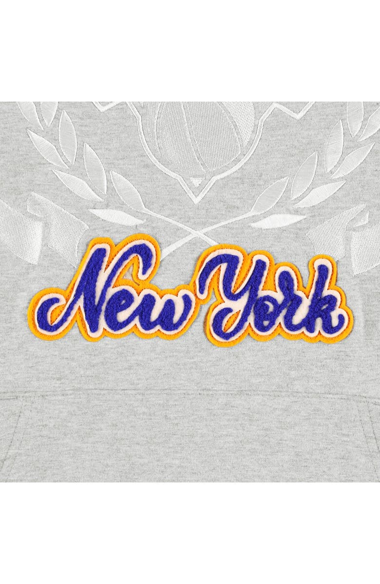 FISLL Unisex FISLL Heather Gray New York Knicks Heritage Crest Pullover Hoodie, Alternate, color, 