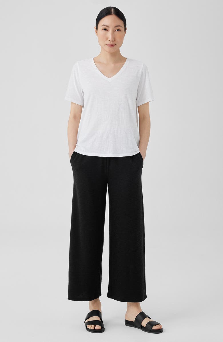 Eileen Fisher Easy V-Neck Slub T-Shirt, Alternate, color, White