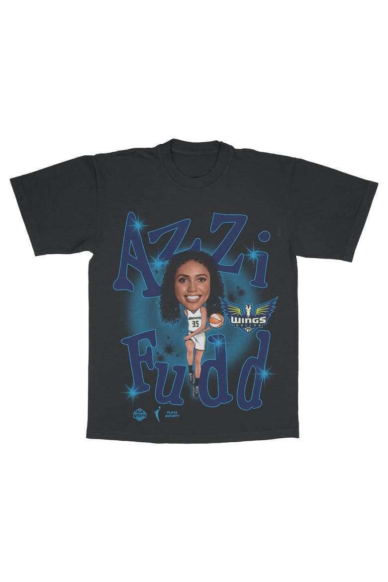 Unisex Playa Society Azzi Fudd Black Dallas Wings Player T-Shirt, Main, color, Black