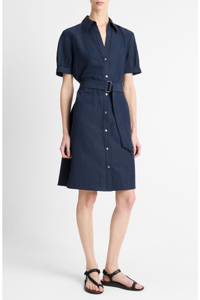 Belted Shirtdress, Alternate, color, COASTAL
