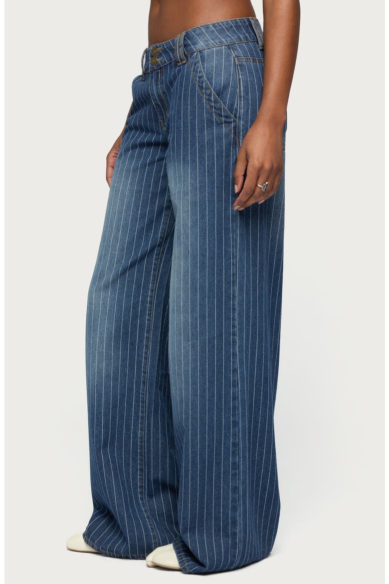 Cory Stripe Low Rise Wide Leg Jeans, Alternate, color, BLUE