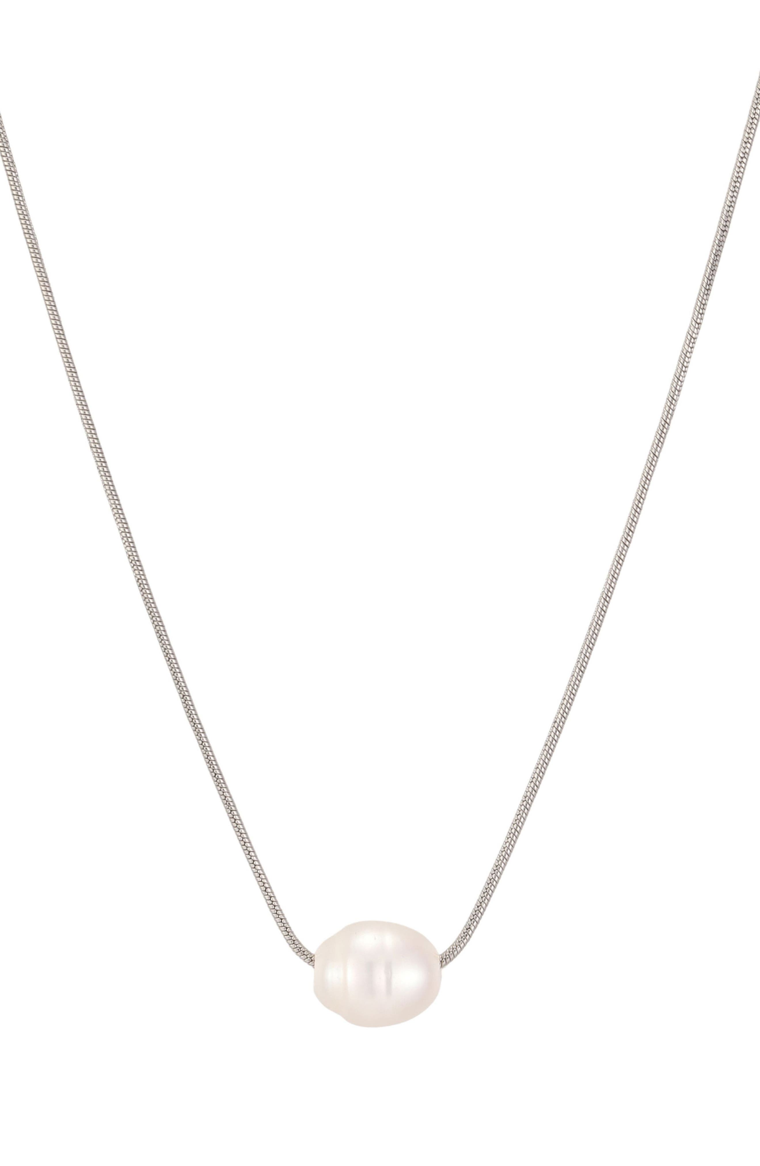 18k Gold Plate Imitation Pearl Pendant Necklace