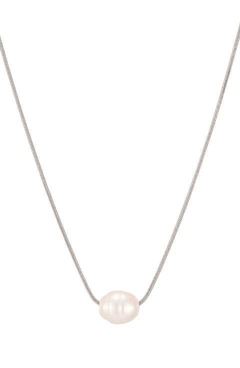 18k Gold Plate Freshwater Pearl Pendant Necklace