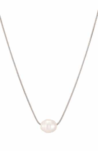 18k Gold Plate Imitation Pearl Pendant Necklace