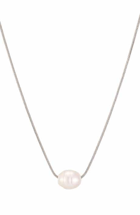 18k Gold Plate Imitation Pearl Pendant Necklace