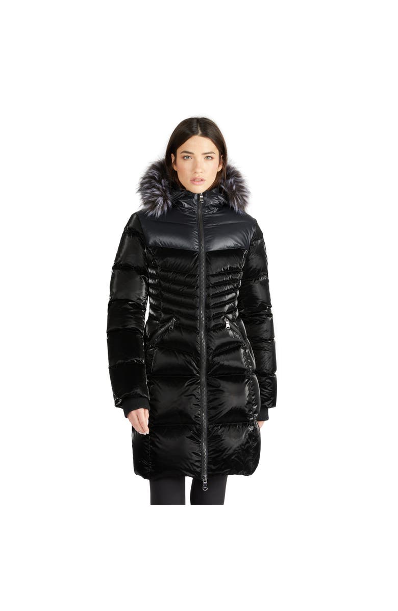 Pajar Faye Quilted Puffer with Fixed Hood and Detachable Hood and Faux Fur Trim, Main, color, 