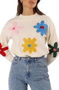 Petal & Pup Raelynn Embroidered Flower Sweater