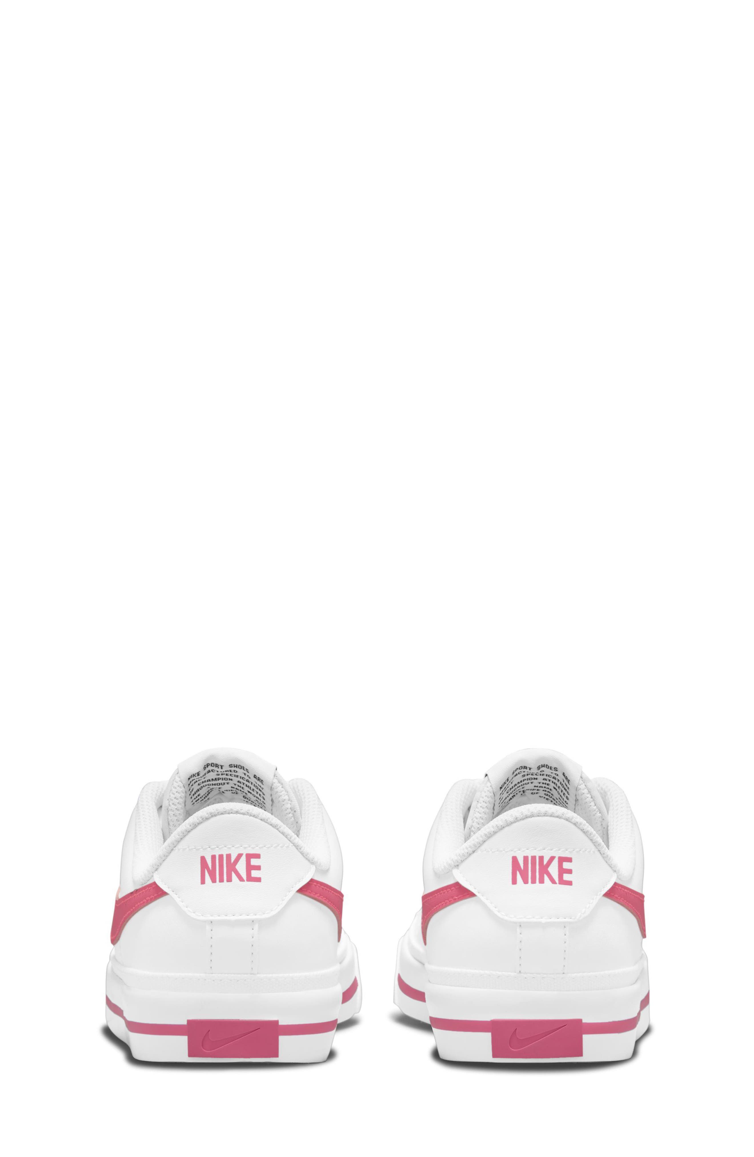 Nike Kids' Court Legacy Sneaker, Alternate, color, White/ Hyper Pink