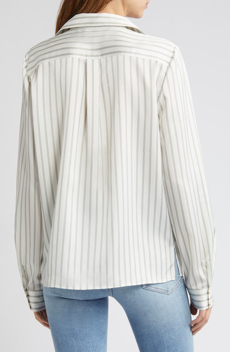 FRAME Stripe Patch Pocket Slim Fit Recycled Polyester Button-Up Shirt, Alternate, color, 