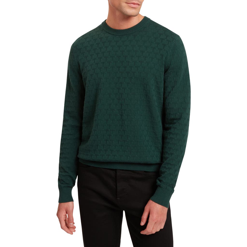 Ted Baker Sainsy Jacquard Cotton Blend Sweater In Green