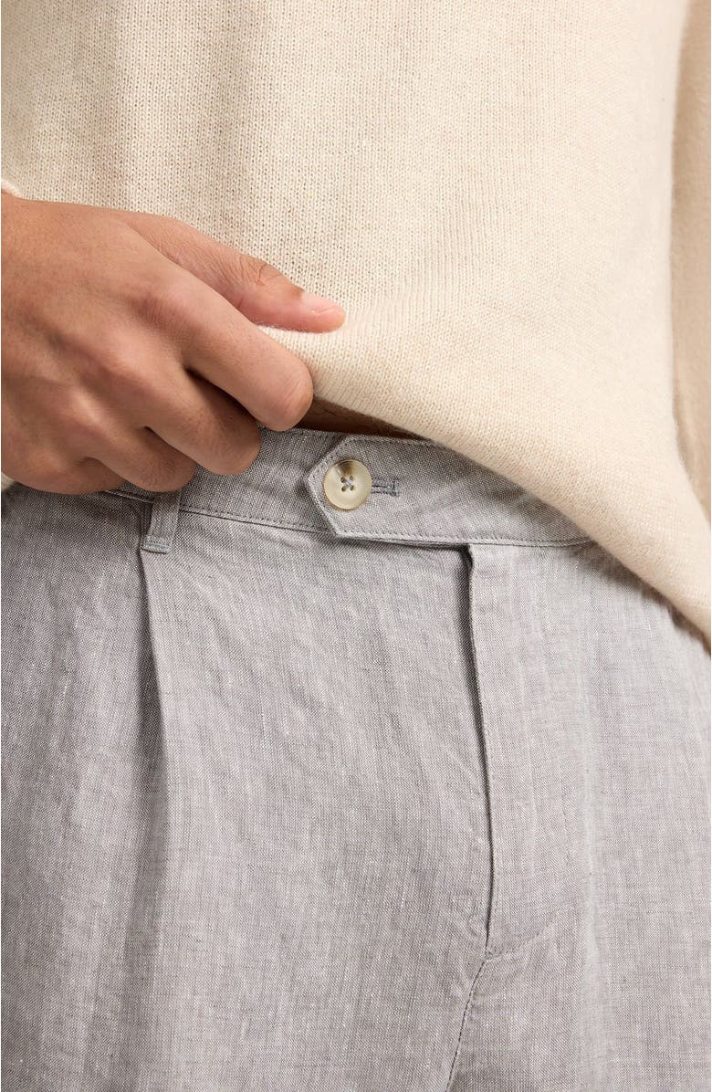 Onia Linen Tapered Pleated Trouser, Alternate, color,