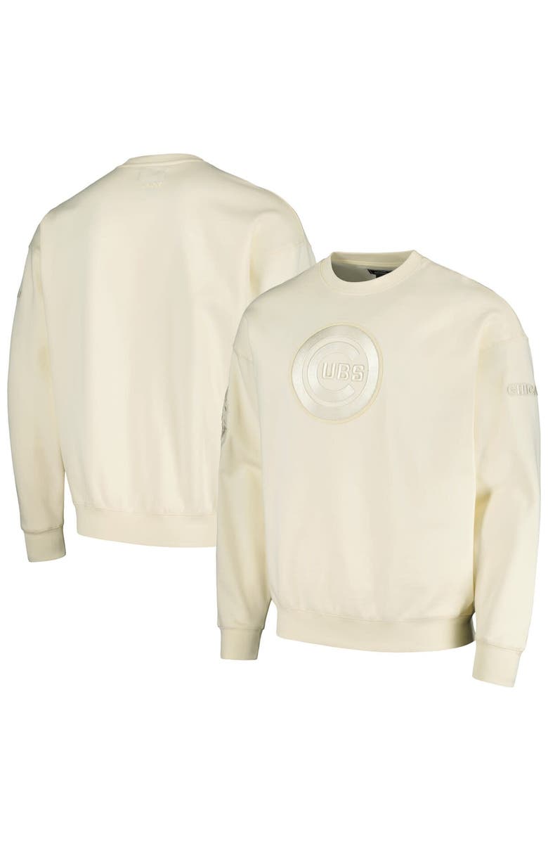 PRO STANDARD Men's Pro Standard Cream Chicago Cubs Neutral Drop Shoulder Pullover Sweatshirt, Main, color, Cream