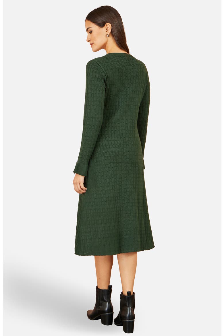 Long Sleeve Knitted Midi Dress, Alternate, color, Green