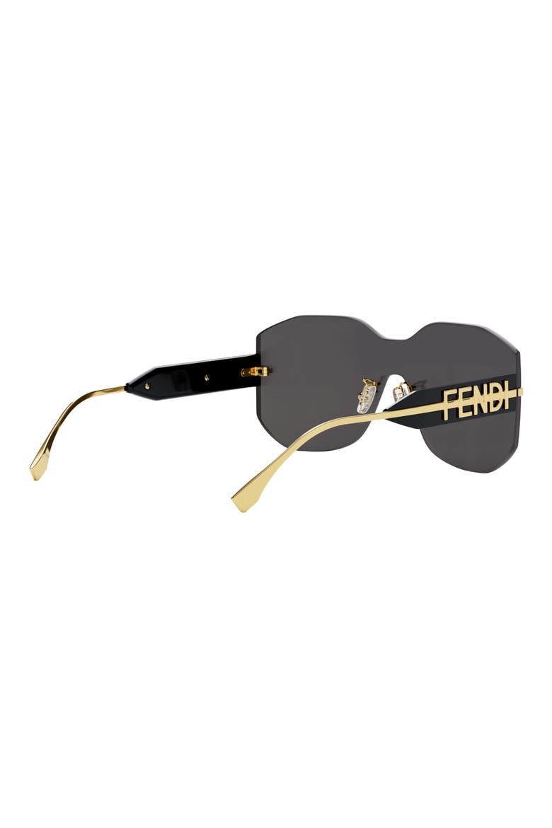 'Fendigraphy Geometric Sunglasses, Alternate, color, SHINY ENDURA GOLD / SMOKE