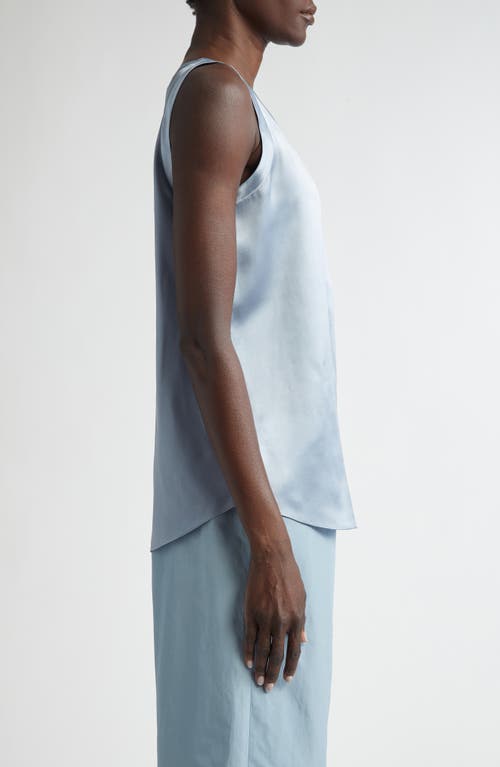Lafayette 148 New York Perla Reversible Silk Blouse In Paper Blue