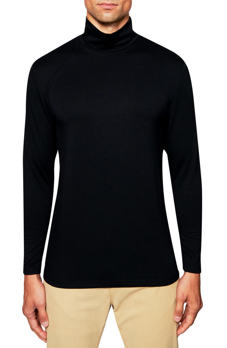 CONSTRUCT Mock Neck Long Sleeve Shirt, Main, color, Black