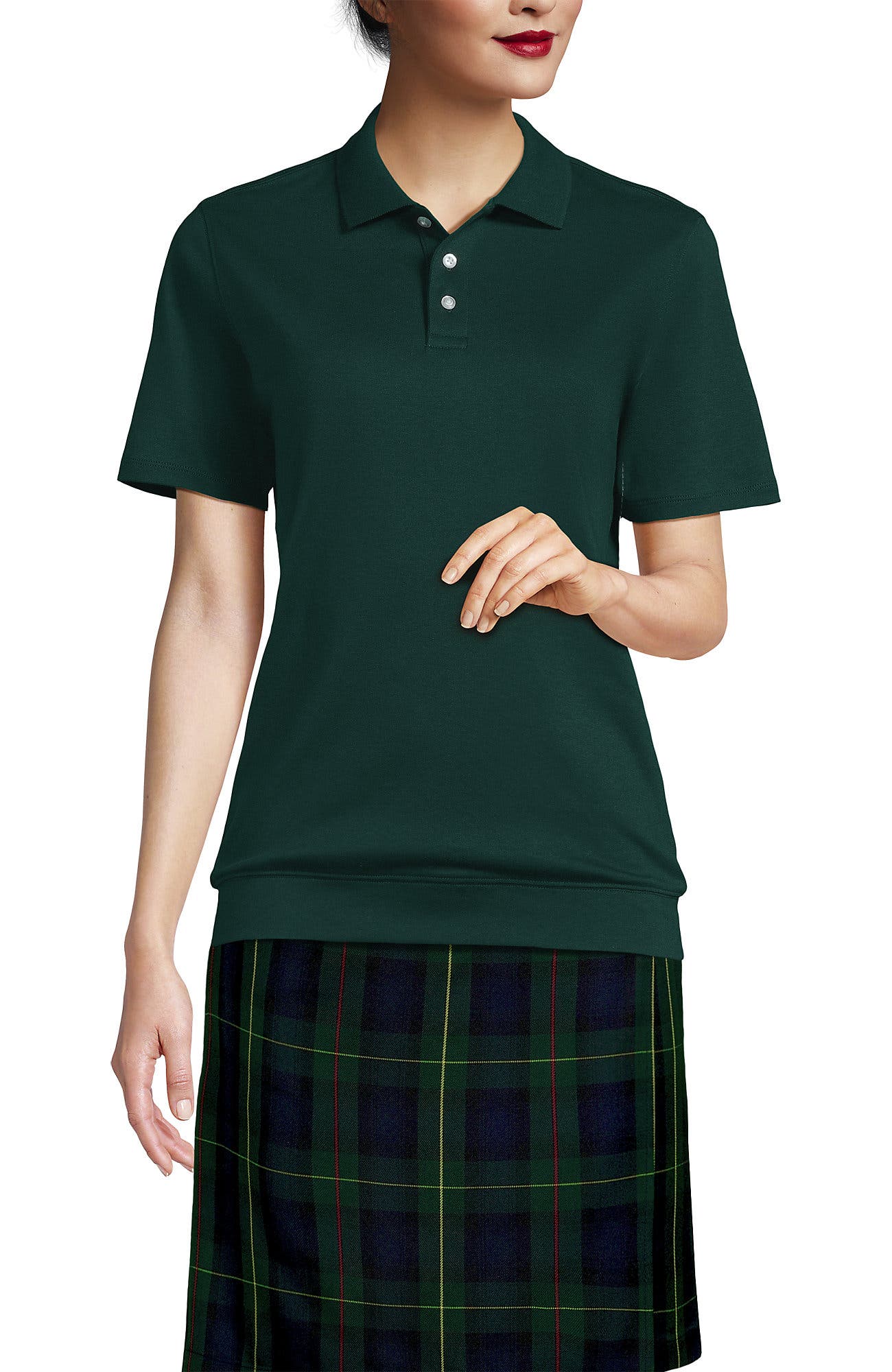 Short Sleeve Banded Bottom Polo Shirt - image 3