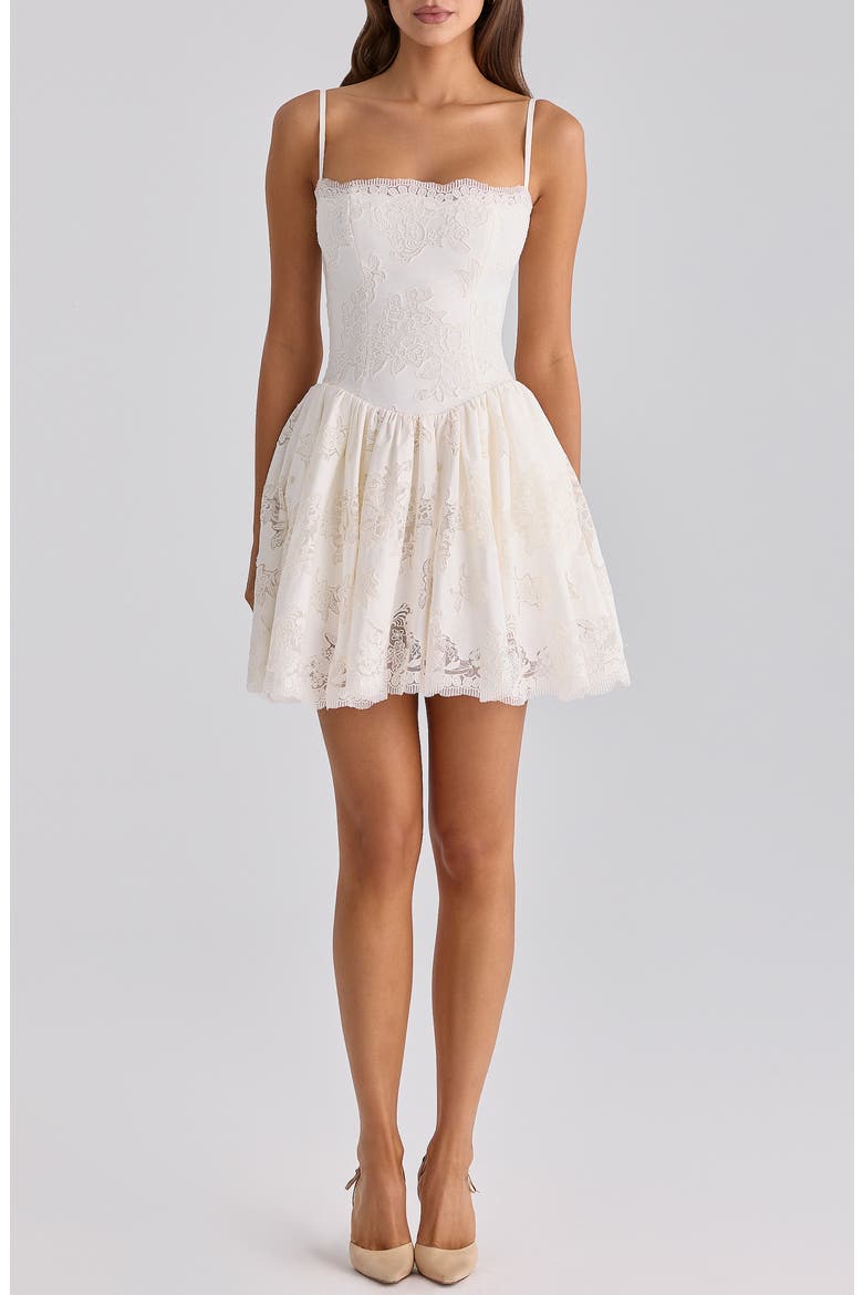 Chloe Broderie Anglaise Minidress, Main, color, WHITE