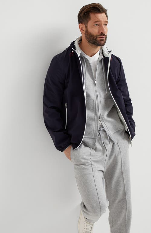 Brunello Cucinelli Men Nylon Blouson Jacket In Navy Blue