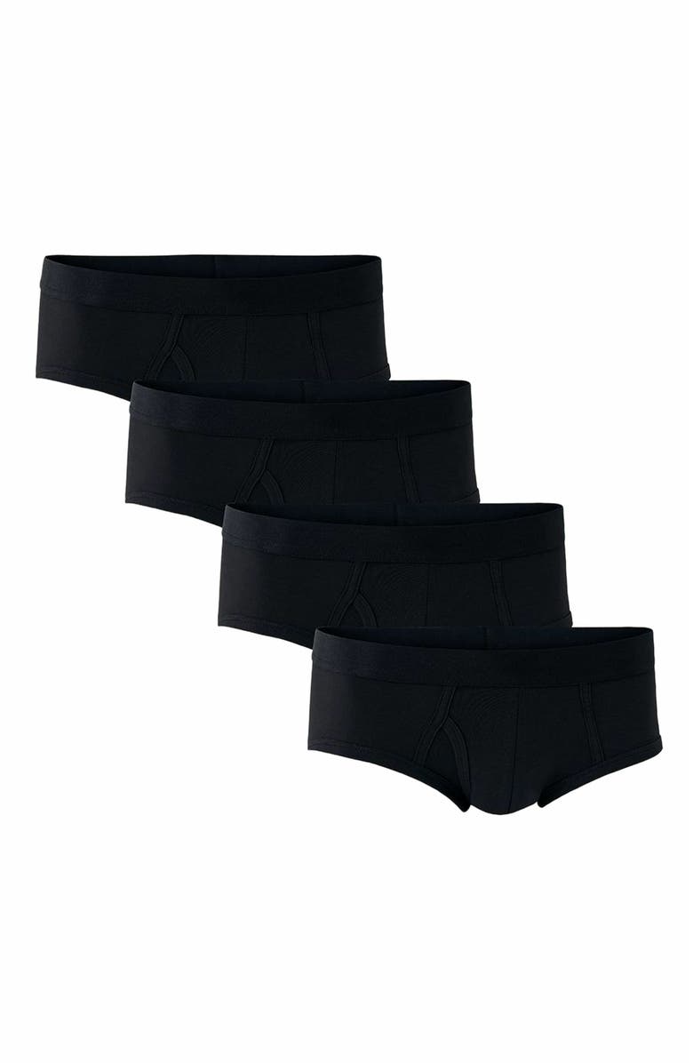 Pact Organic Cotton Everyday Brief 4-Pack, Main, color, Black