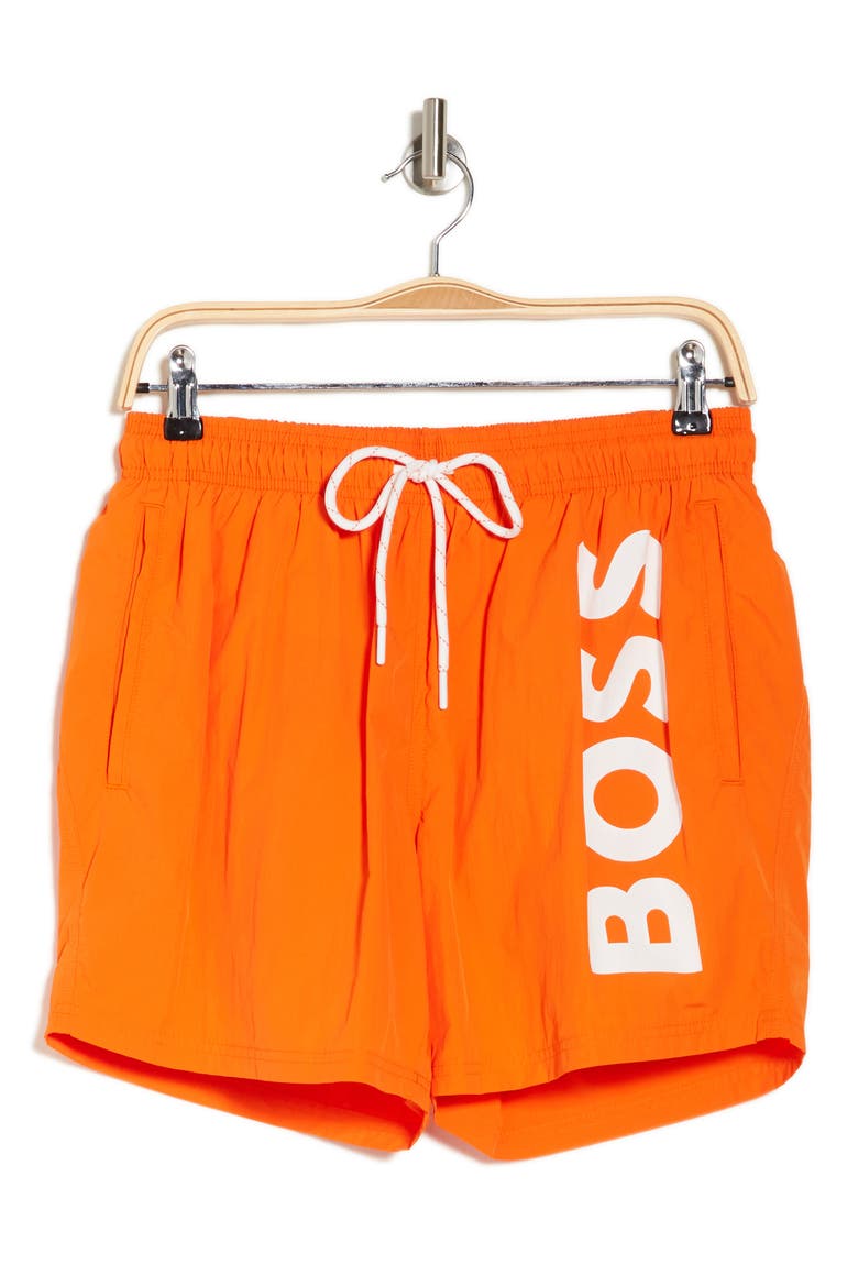 Octopus Swim Trunks, Alternate, color, BRIGHT ORANGE
