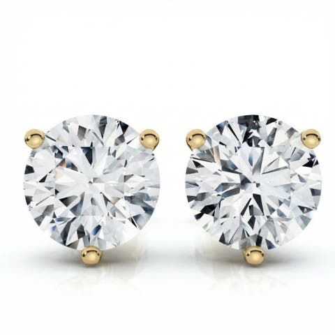 2Ct TW Round Diamond Studs 14k Gold Lab Grown