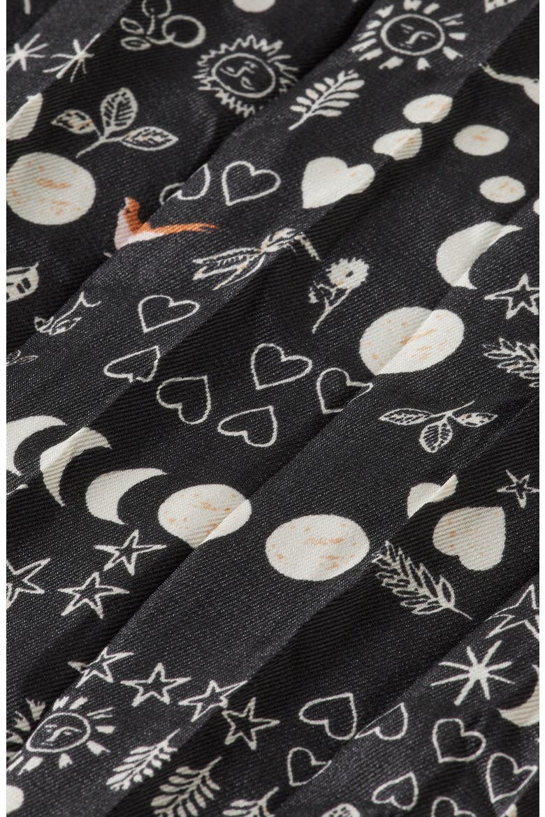 Mixed Print Crinkle Pleat Skirt, Alternate, color, MOON GARDENING