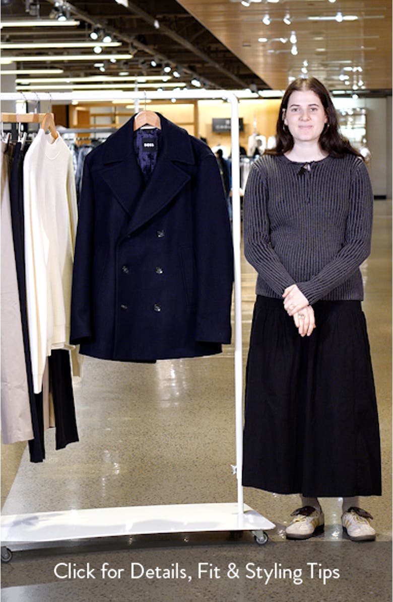 Clay Stretch Wool Blend Peacoat, sales video thumbnail